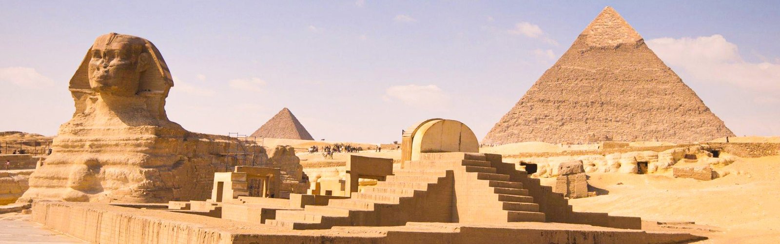 The Great Sphinx with the Pyramid of Khafre behind it