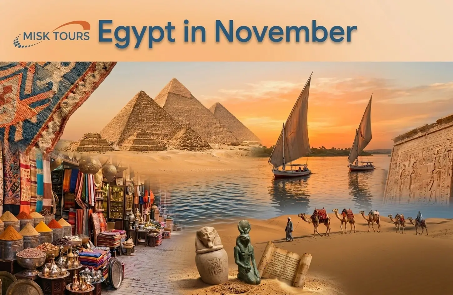 Weather in Egypt in November Pyramids Nile and desert scenery