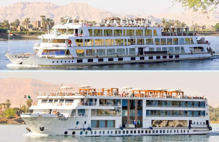 A stunning photo of tow cruises in the nile