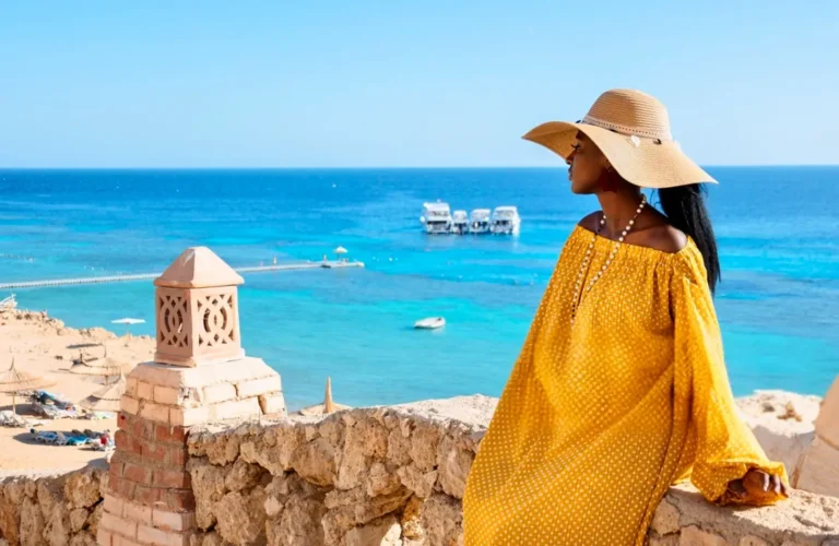 A stunning photo of a tourist in Sharm El Sheikh
