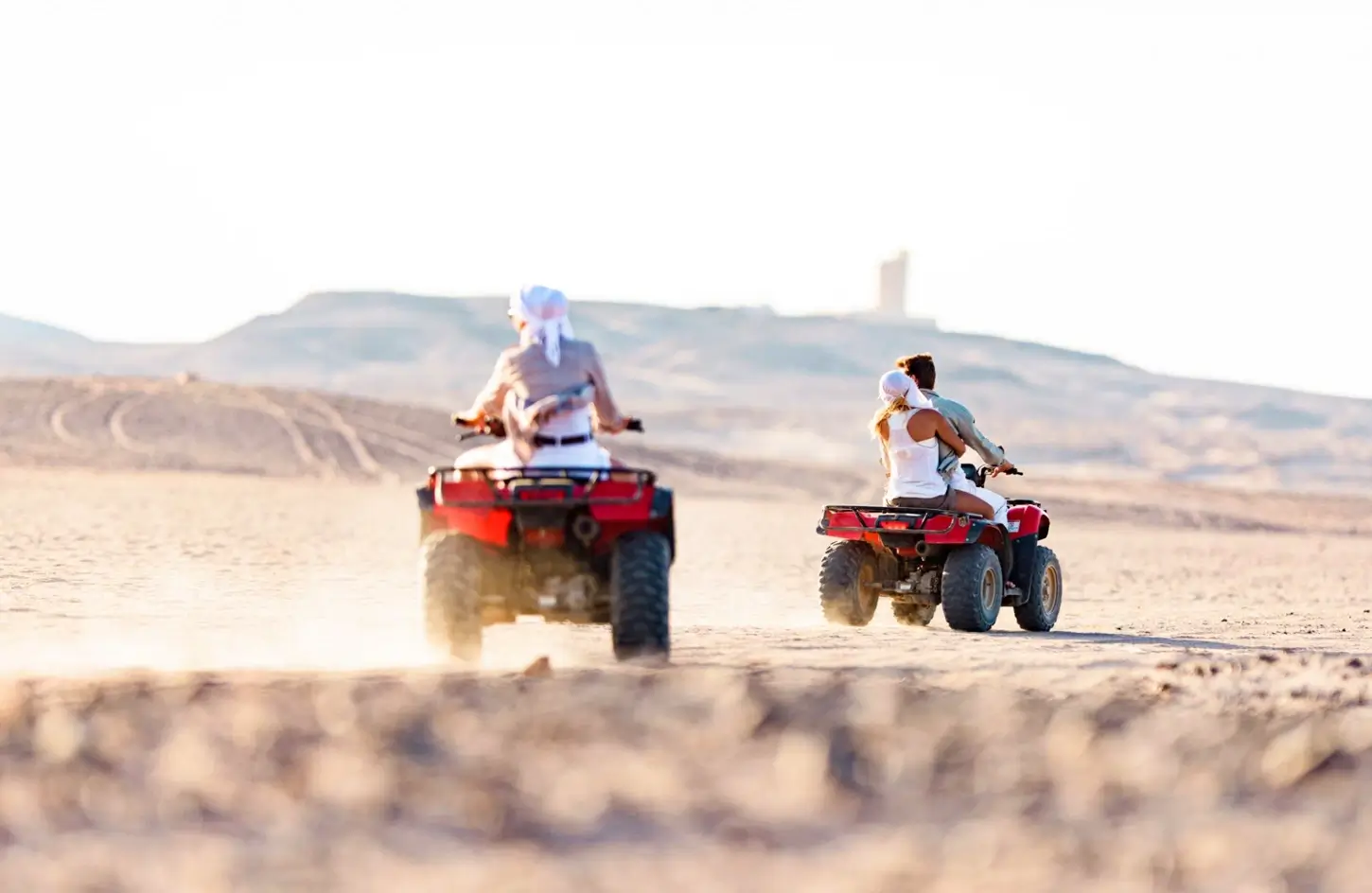 View from a quad bike in the Red Sea desert
