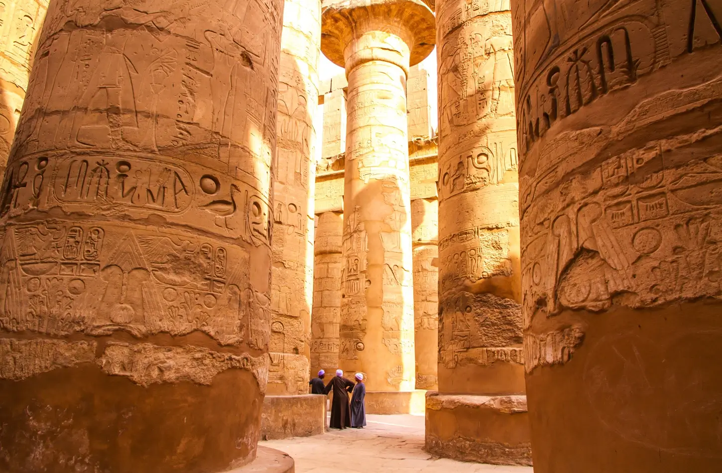 Close-up of the columns of Karnak Temple, Luxor