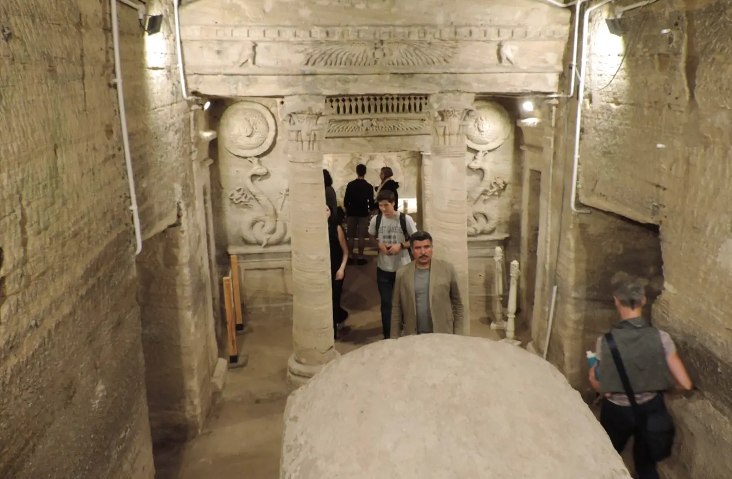 Inside the Catacombs of Kom El Shoqafa, Alexandria