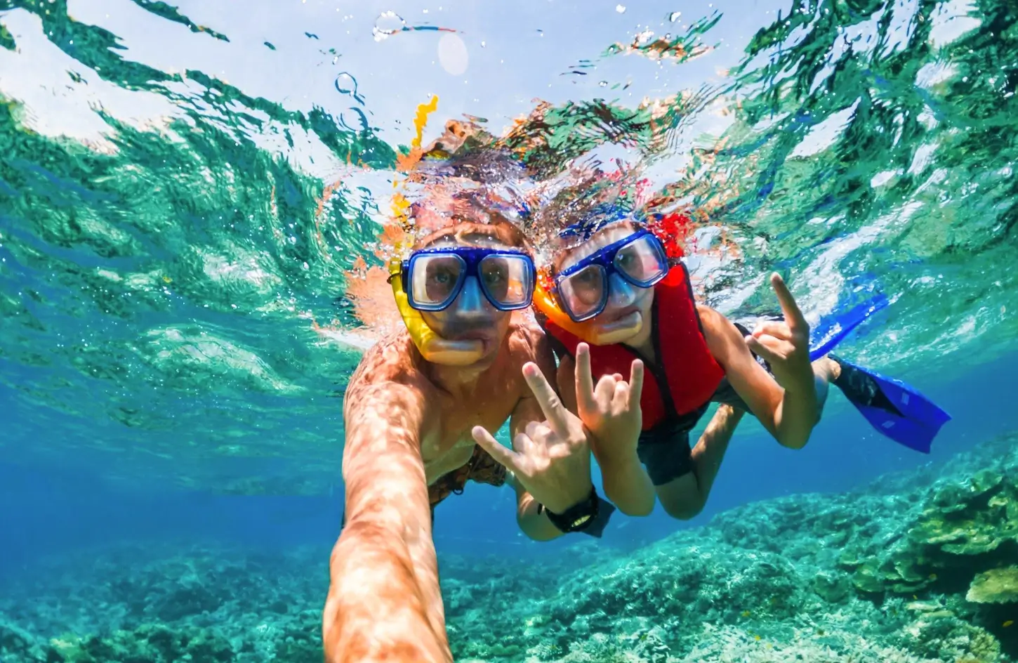 Couple on a snorkeling trip in the Red Sea